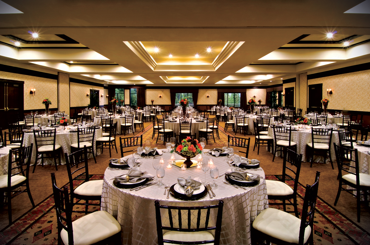Tenaya Lodge Ballroom set for a banquet